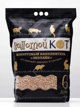 Наполнитель кукурузный «Золотой кот», 6 л