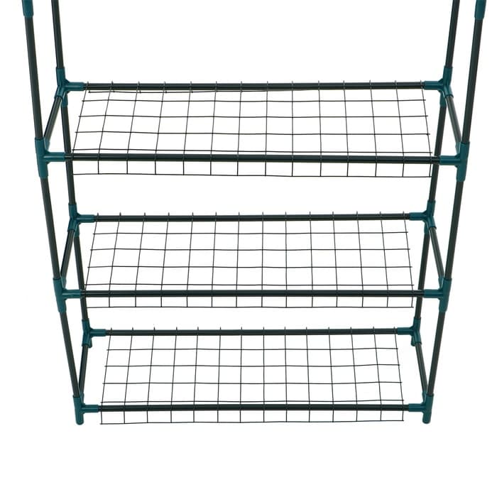 Парник-стеллаж, 3 полки, 110×22×65 см, металлический каркас d=12 мм, чехол плёнка 80 мкм, Greengo