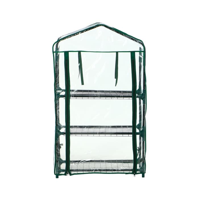 Парник-стеллаж, 3 полки, 110×40×65 см, металлический каркас d=16 мм, чехол плёнка 80 мкм, Greengo