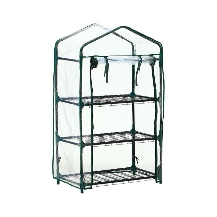Парник-стеллаж, 3 полки, 110×40×65 см, металлический каркас d=16 мм, чехол плёнка 80 мкм, Greengo