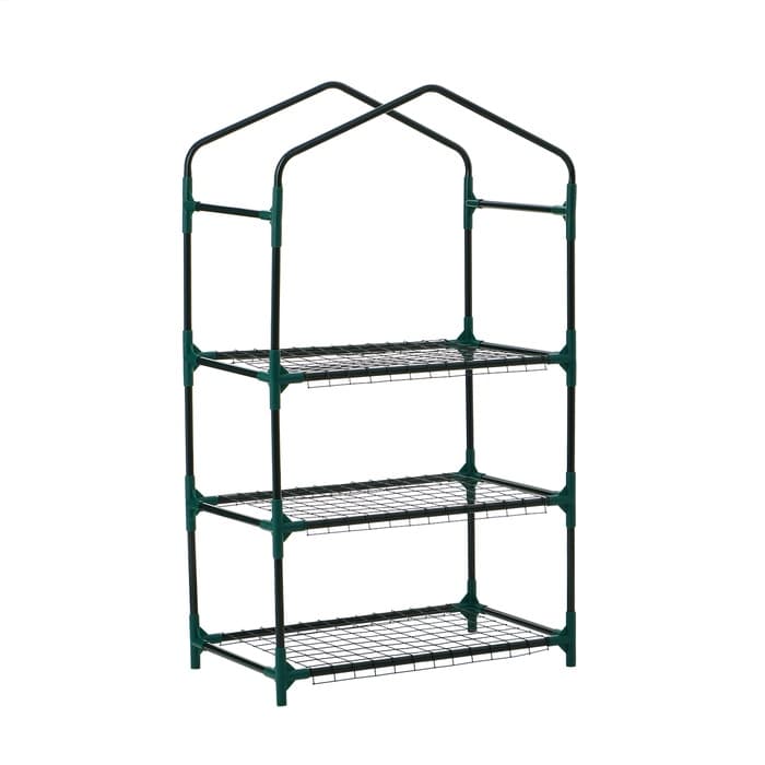 Парник-стеллаж, 3 полки, 110×40×65 см, металлический каркас d=16 мм, чехол плёнка 80 мкм, Greengo