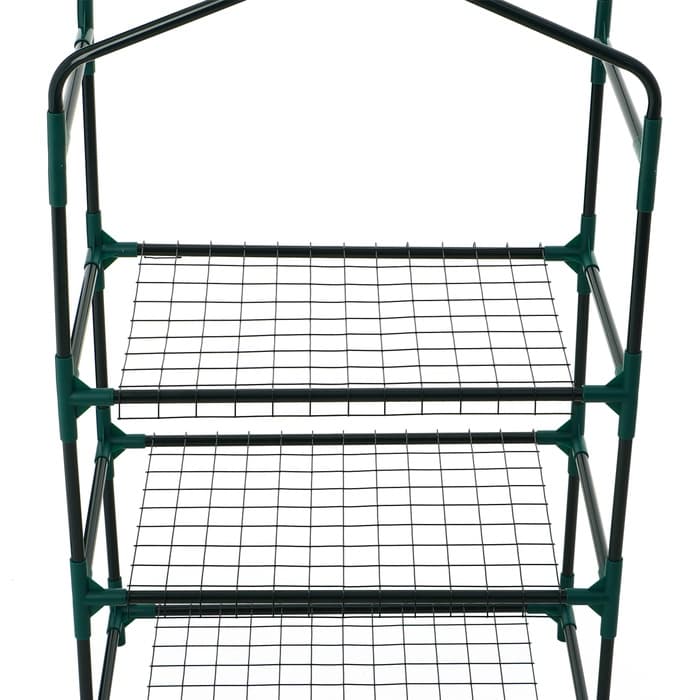 Парник-стеллаж, 3 полки, 110×40×65 см, металлический каркас d=16 мм, чехол плёнка 80 мкм, Greengo