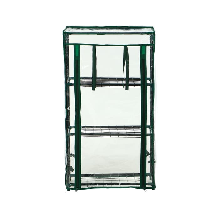 Парник-стеллаж, 3 полки, 80×24×46 см, металлический каркас d=12 мм, чехол плёнка 80 мкм, Greengo