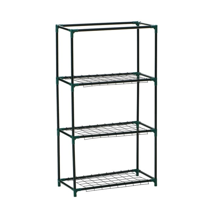 Парник-стеллаж, 3 полки, 80×24×46 см, металлический каркас d=12 мм, чехол плёнка 80 мкм, Greengo