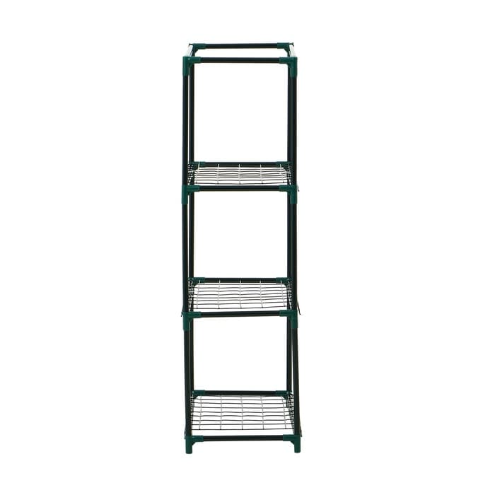 Парник-стеллаж, 3 полки, 80×24×46 см, металлический каркас d=12 мм, чехол плёнка 80 мкм, Greengo