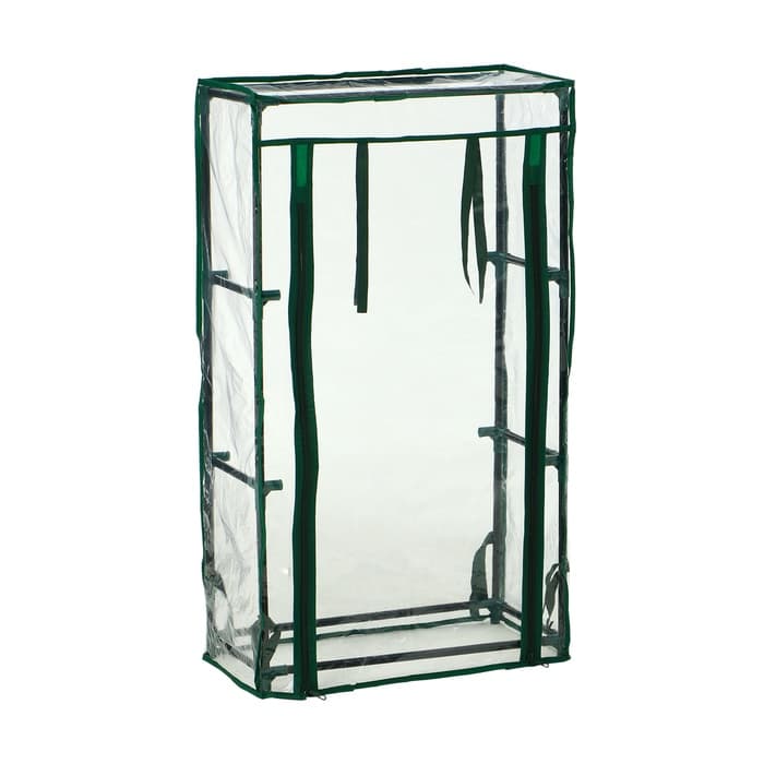 Парник-стеллаж, 3 полки, 80×24×46 см, металлический каркас d=12 мм, чехол плёнка 80 мкм, Greengo
