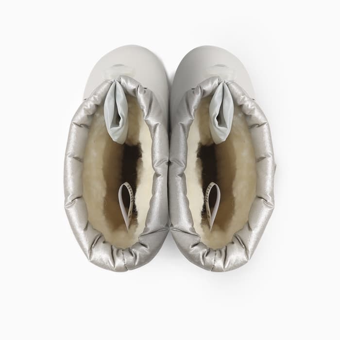 Сапоги детские из ЭВА с комбинированным верхом, жемчужные, размер 26