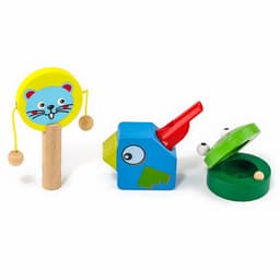 Подарочный набор музыкальных инструментов Лесная мастерская «Свистулька, кастаньета, колотушка»