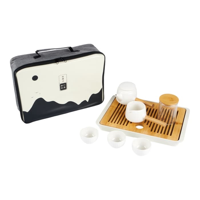 Набор для чайной церемонии ДЖЕКИЧАЙ «Янагава», 7 предметов, на 3 персоны, чашка 60 мл, чайник 200 мл, фарфор, белый