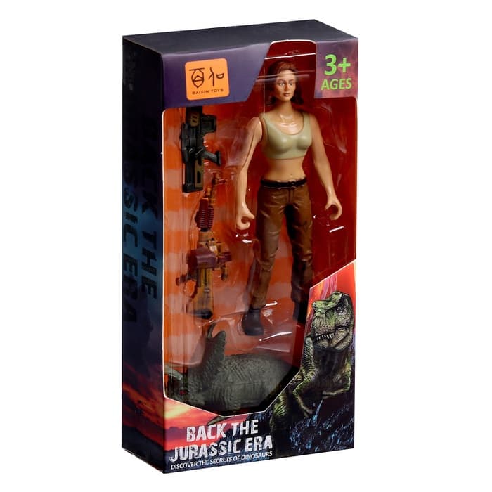 Набор фигурок «Юрский парк», 4 предмета в наборе, с динозавром, подвижные элементы, МИКС