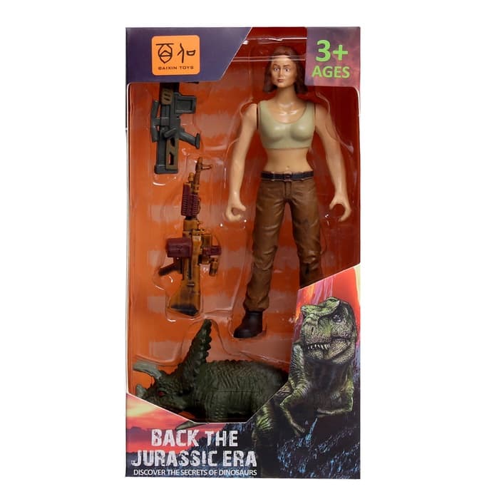 Набор фигурок «Юрский парк», 4 предмета в наборе, с динозавром, подвижные элементы, МИКС