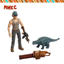 Набор фигурок «Юрский парк», 4 предмета в наборе, с динозавром, подвижные элементы, МИКС