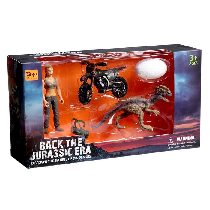 Набор фигурок «Прогулка с динозаврами», 5 предметов в наборе, с мотоциклом, подвижные элементы, МИКС