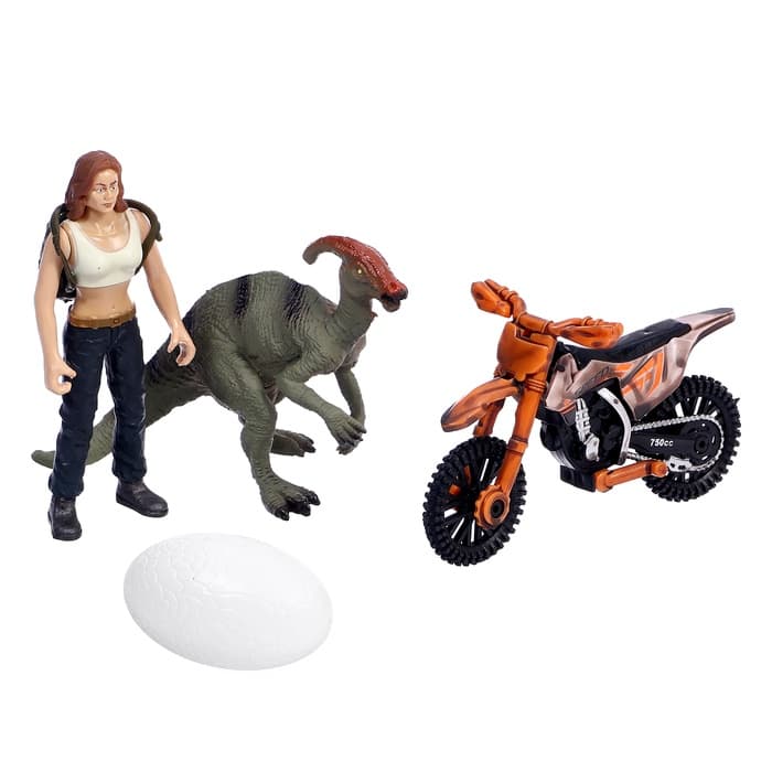 Набор фигурок «Прогулка с динозаврами», 5 предметов в наборе, с мотоциклом, подвижные элементы, МИКС