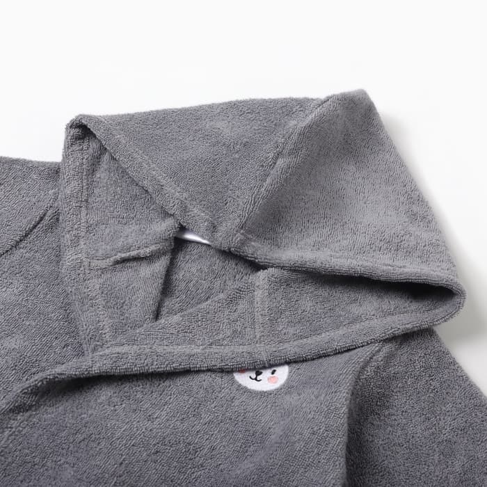 Халат махровый детский «Экономь и Я. Зайка», размер 30, 100% хлопок, 320 г/м², серый