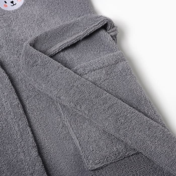 Халат махровый детский «Экономь и Я. Зайка», размер 30, 100% хлопок, 320 г/м², серый