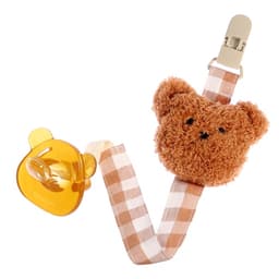 Пустышка с держателем «Мишка», набор в контейнере, коричневый