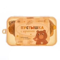 Пустышка с держателем «Мишка», набор в контейнере, коричневый