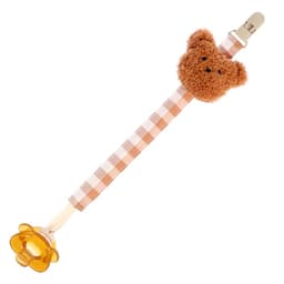 Пустышка с держателем «Мишка», набор в контейнере, коричневый