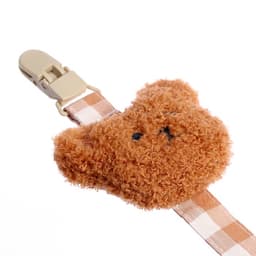 Пустышка с держателем «Мишка», набор в контейнере, коричневый