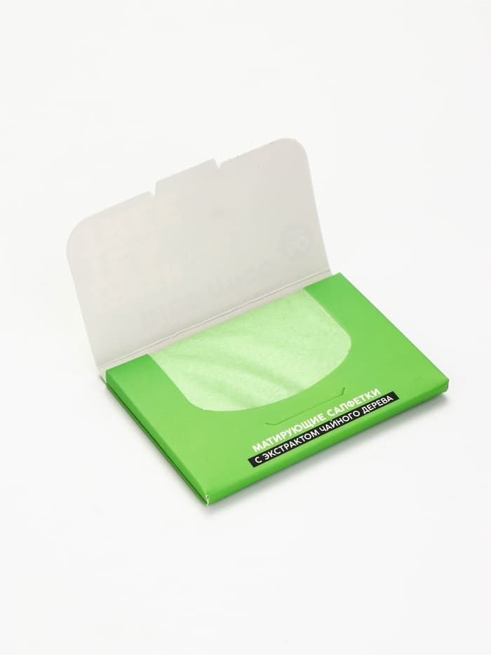 Матирующие салфетки с экстрактом зеленого чая, 50 шт., PICO MICO