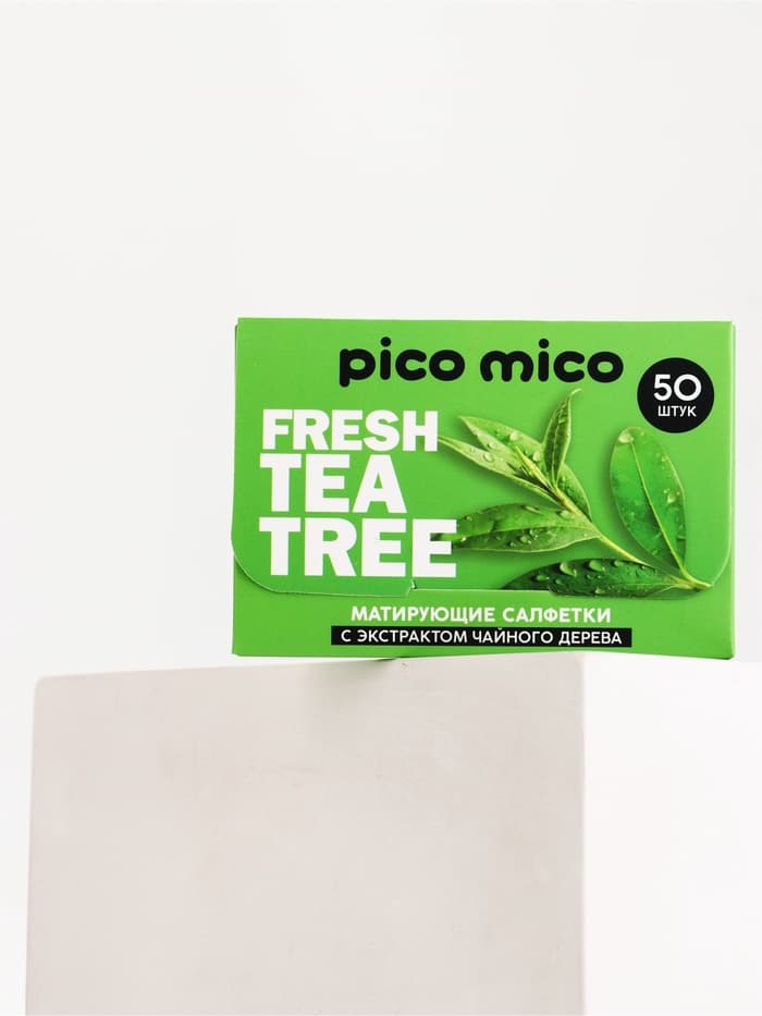 Матирующие салфетки с экстрактом зеленого чая, 50 шт., PICO MICO