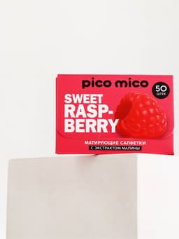 Матирующие салфетки с экстрактом малины, 50 шт., PICO MICO