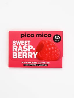 Матирующие салфетки с экстрактом малины, 50 шт., PICO MICO