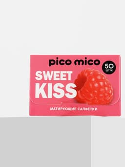 Матирующие салфетки с экстрактом малины, 50 шт., PICO MICO