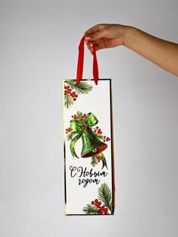 Набор пакетов под бутылку подарочных «С Новым годом», 3 шт., тиснение, 36×13×10 см