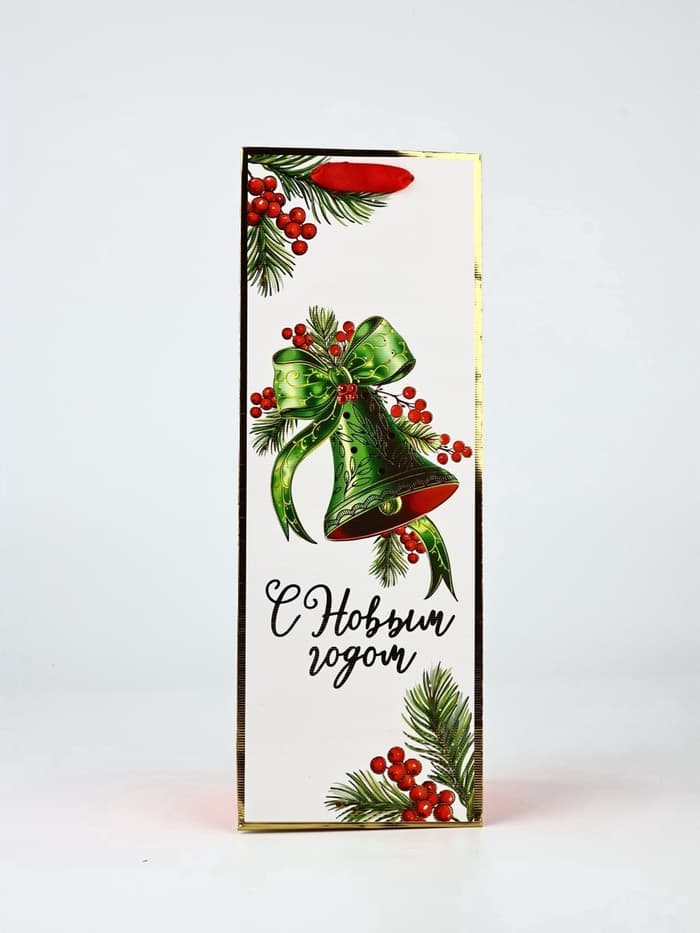 Набор пакетов под бутылку подарочных «С Новым годом», 3 шт., тиснение, 36×13×10 см
