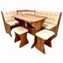 Кухонный уголок «КУ-19/1/4М», со столом, с табуретами, цвет дуб вотан