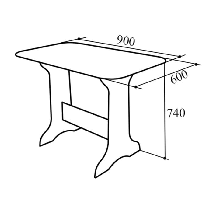 Кухонный уголок «КУ-19/1/4М», со столом, с табуретами, цвет дуб вотан