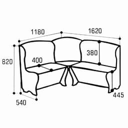 Кухонный уголок «КУ-19/1/4М», со столом, с табуретами, цвет дуб вотан