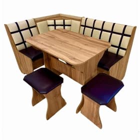 Кухонный уголок «КУ-19 Л/4М», со столом, с табуретами, цвет дуб вотан