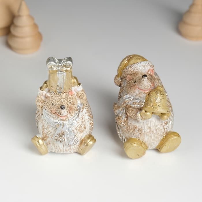 Фигурка полистоун «Ёжик коричневый», 4.8×4.5×8.2 см, МИКС