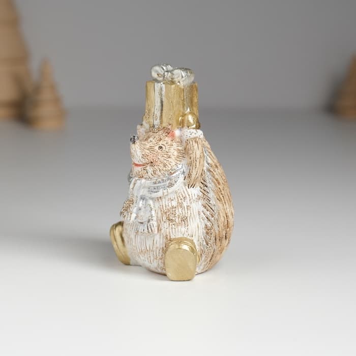 Фигурка полистоун «Ёжик коричневый», 4.8×4.5×8.2 см, МИКС