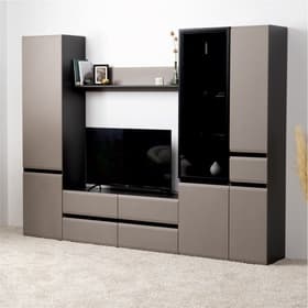 Гостиная «МОБИ. Сидней» комплект из 5 модулей, 2649×413×2052 мм, цвет антрацит/веллюто капучино