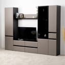 Гостиная «МОБИ. Сидней» комплект из 5 модулей, 2649×413×2052 мм, цвет антрацит/веллюто капучино