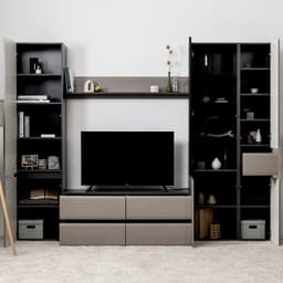 Гостиная «МОБИ. Сидней» комплект из 5 модулей, 2649×413×2052 мм, цвет антрацит/веллюто капучино