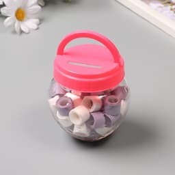 Клейкая лента пластик в банке «Белый и сирень», набор 40 шт., 1.2 см, дл. 0.9 м, 7×7×9 см