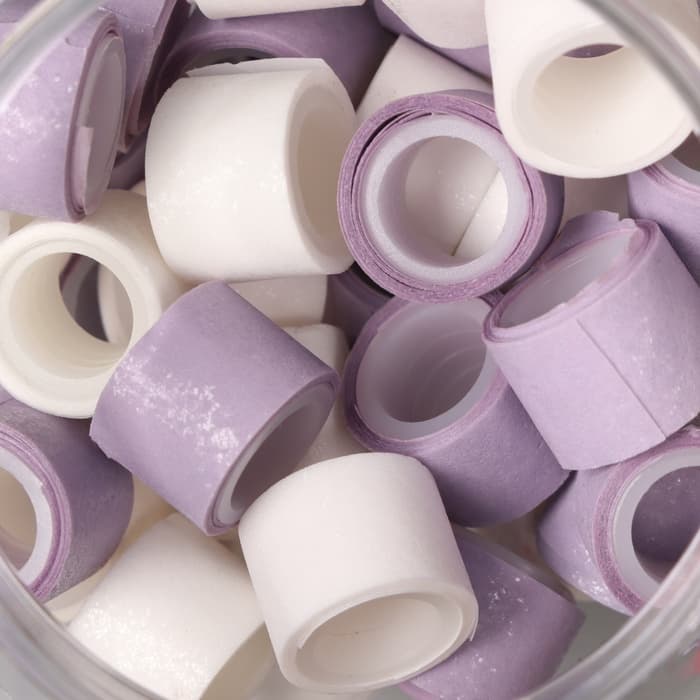 Клейкая лента пластик в банке «Белый и сирень», набор 40 шт., 1.2 см, дл. 0.9 м, 7×7×9 см