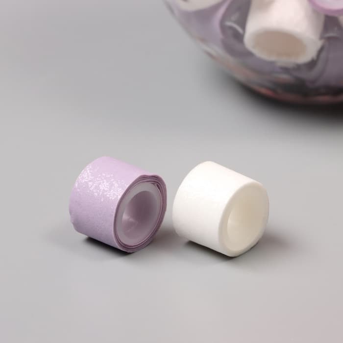 Клейкая лента пластик в банке «Белый и сирень», набор 40 шт., 1.2 см, дл. 0.9 м, 7×7×9 см