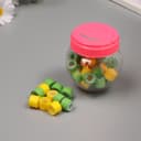 Клейкая лента пластик в банке «Зелёный и жёлтый», набор 40 шт., 1.2 см, дл. 0.9 м, 7×7×9 см