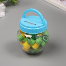 Клейкая лента пластик в банке «Зелёный и жёлтый», набор 40 шт., 1.2 см, дл. 0.9 м, 7×7×9 см