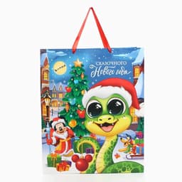 Пакет подарочный новогодний «Счастливого Нового года» 40×49×19 см, упаковка, Микки Маус