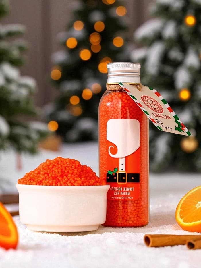 Жемчуг для ванны URAL LAB «Дед Мороз», 85 г, аромат глинтвейна