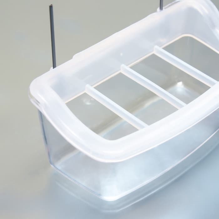 Кормушка для птиц, 11.7×6.3×5.5 см, внутренняя, с разделителем, пластик, прозрачная