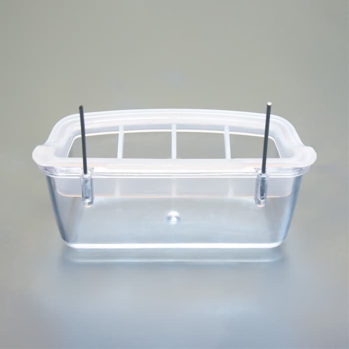 Кормушка для птиц, 11.7×6.3×5.5 см, внутренняя, с разделителем, пластик, прозрачная