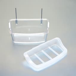 Кормушка для птиц, 11.7×6.3×5.5 см, внутренняя, с разделителем, пластик, прозрачная